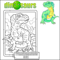 prehistoric dinosaur tyrannosaurus, coloring book