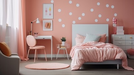 Modern girly room where you can retreat a little from the world. Generative AI Technology 