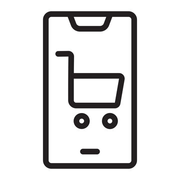 online shopping line icon