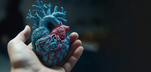 A hand holding a heart shaped sculpture. Genarative ai