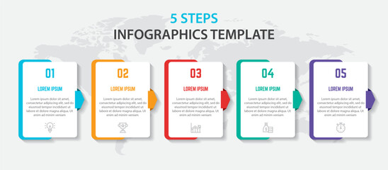 Vector Infographic design with icons and 5 options or steps. Infographics for business concept. Can be used for presentations banner, workflow layout, process diagram, flow chart, info graph