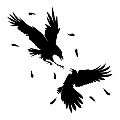 silhouettes of crow