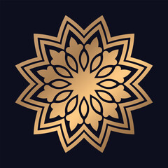 Mandala background with Premium golden arabesque pattern gold color.