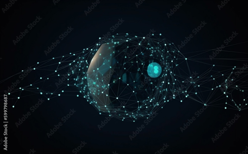 Poster network light ai cyberspace connection bubble digital line technology background futuristic. generat