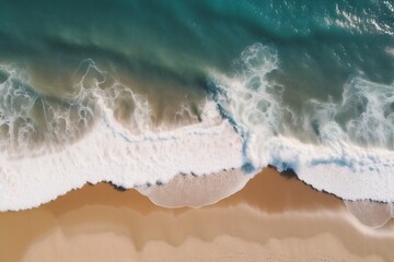 Fototapeta premium wave summer water ocean shore nature sand vacation sea beach. Generative AI.