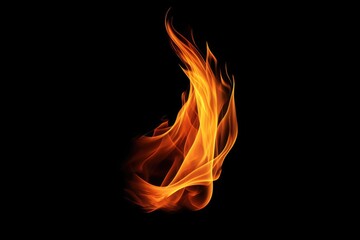 Fototapeta premium Flame isolated on black background. Generative Ai