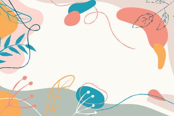 Hand drawn abstract doodle background in flat design