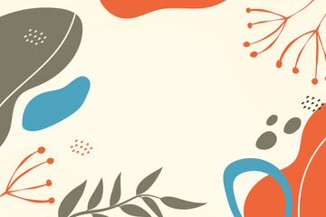 Hand drawn abstract doodle background in flat design