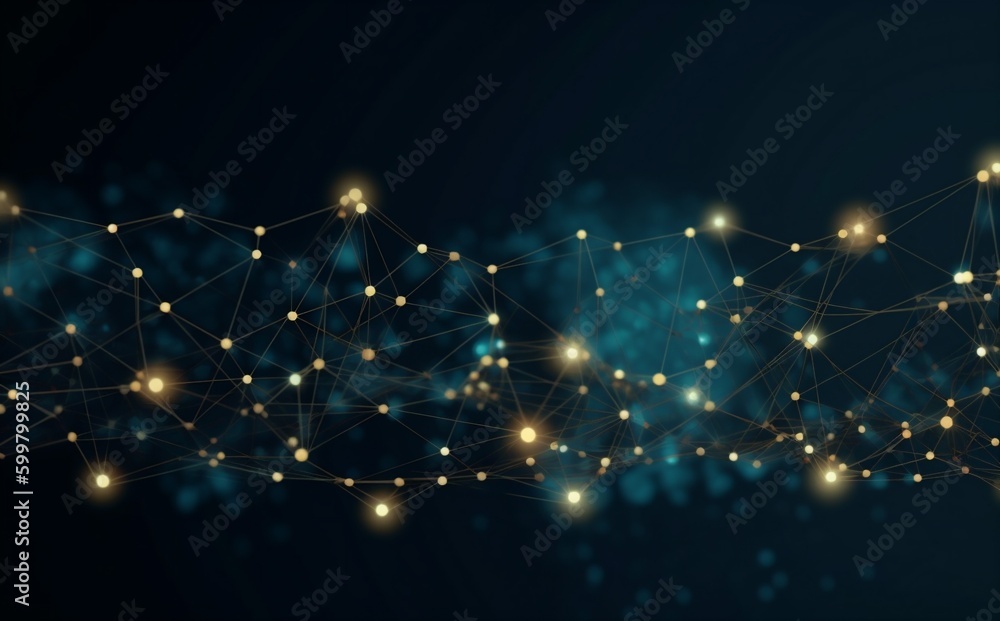 Poster connection network futuristic line mesh ai light cyberspace digital background technology. generativ