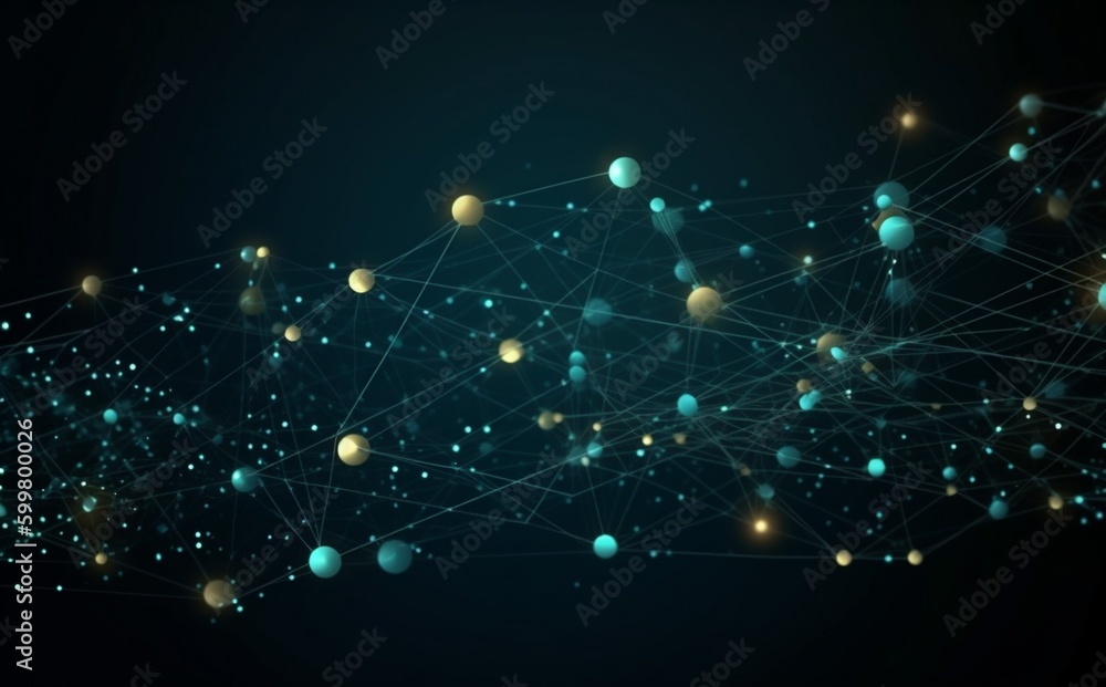 Poster ai connection background cyberspace network technology web digital light futuristic line. generative
