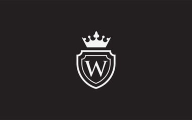 Crown and shield icons and royal, luxury symbol design vector. king and queen abstract geometric logo with letters and alphabets