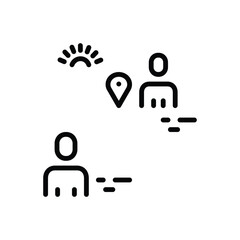 Black line icon for away 