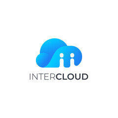 Obraz premium letter i cloud logo design