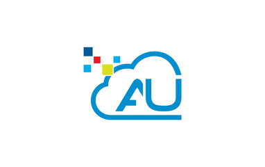 Fototapeta premium Cloud technology logo and Cloud Tech monogram Template and science and technology logo with letters