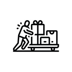 Black line icon for porter 