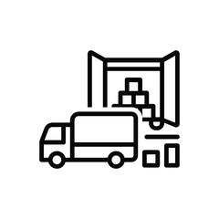 Black line icon for supplied 