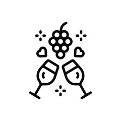 Black line icon for wine 