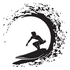 silhouette of a surfer
