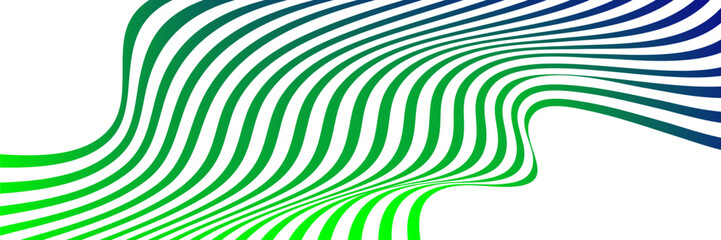 Wavy lines or ribbons. Multicolored striped gradient. Creative unusual background with abstract gradient wave lines for creating trendy banner, poster. Vector eps