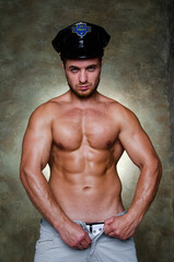 Fitness and healthy lifestyle. Young attractive stripper with a nice body.