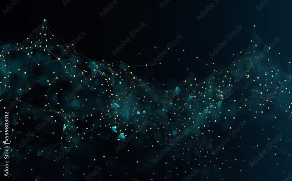 Poster cyberspace network futuristic line digital communication light ai technology background connection. 