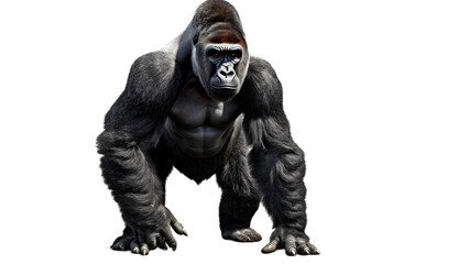 Fototapeta premium Gorilla isolated on transparent background cutout image