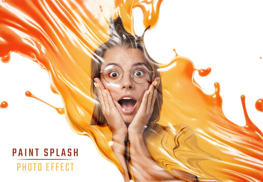 Spilled Paint Photo Effect Overlay Mockup