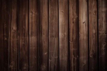 Fototapeta premium Old dark brown wood with vertical boards - wallpaper - texture