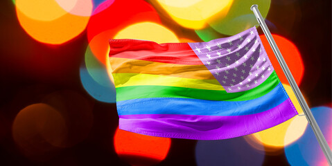 New Glory Rainbow Flag - Gay Pride Flags Rainbow Flag US Stars - Gay  Lesbian LGBT Equality Pride
