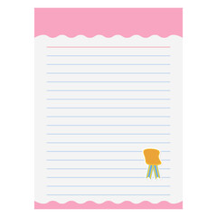 Paper Note Award Ribbon Blank Medal Gold Basic Shape
