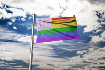 New Glory Rainbow Flag - Gay Pride Flags Rainbow Flag US Stars - Gay  Lesbian LGBT Equality Pride