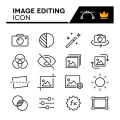 Image Editing Line Vector Icons Set. Simple Flat Icon. Editable Stroke