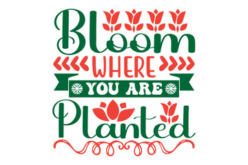 Fototapeta premium Flowers typography illustration