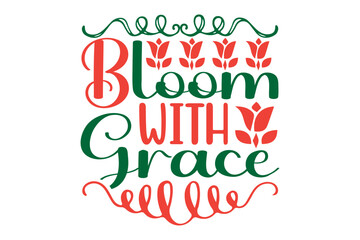 Obraz premium Flowers typography illustration