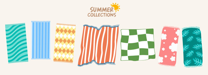 Beach Blanket collection summer event illustration. Vector