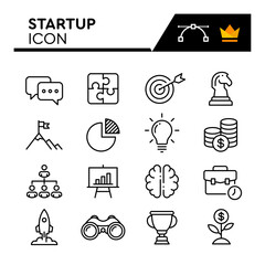 Startup Line Vector Icons Set. Simple Flat Icon. Editable Stroke