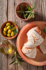 Aromatic buns as traditional baked goods in Tuscany.