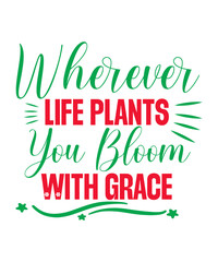 Flowers isolated typography design