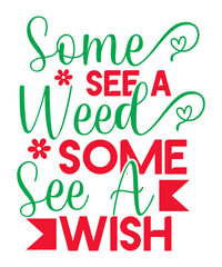 Flowers isolated typography design