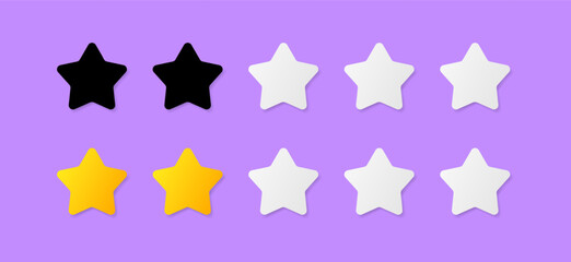 Rating. Flat, color, rating stars. Vector illustration.