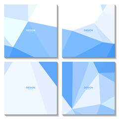set of squares abstract blue and white geometric background with triangles