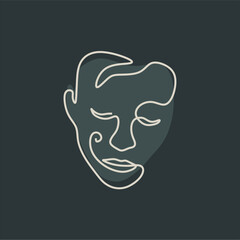face line art illustration