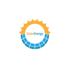 solar energy logo sun technology vector power