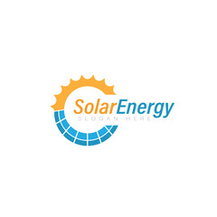 solar energy logo sun technology vector power