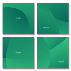 set of squares modern abstract green wave colorful background
