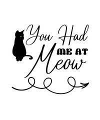 Funny cat vector typography design