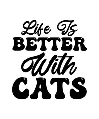 Funny cat vector typography design