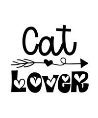 Funny cat vector typography design