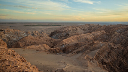 Fototapeta na wymiar Atacama desert at sunset and evening