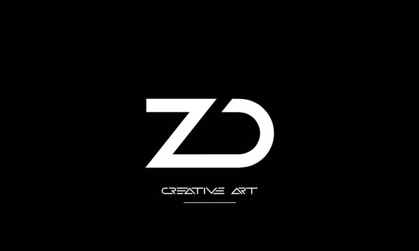 ZD, DZ, Z, D abstract letters logo, monogram